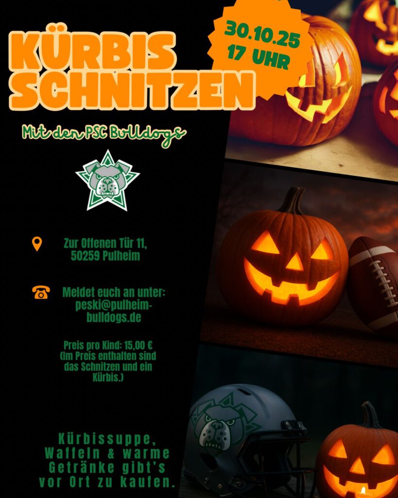 Kürbis schnitzen am 30.10.2025 bei den PSC Bulldogs